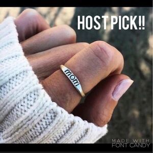 MOM  Stainless Steel Ring Band Silver Vintage